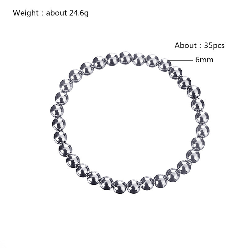 Men's Simple Fashion Steel Ball Material Elastic Bracelets