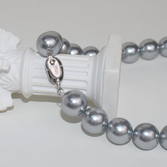 Sier Ingot Buckle Mom Chain High Grade Gray Necklaces