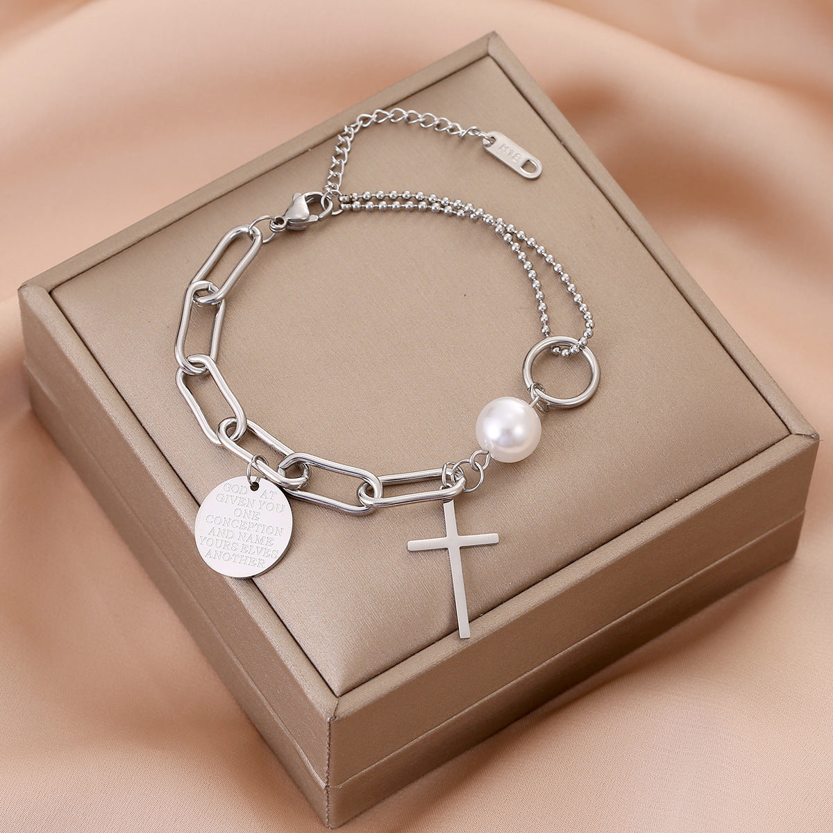Cross Titanium Steel No Fading Gold Bracelets
