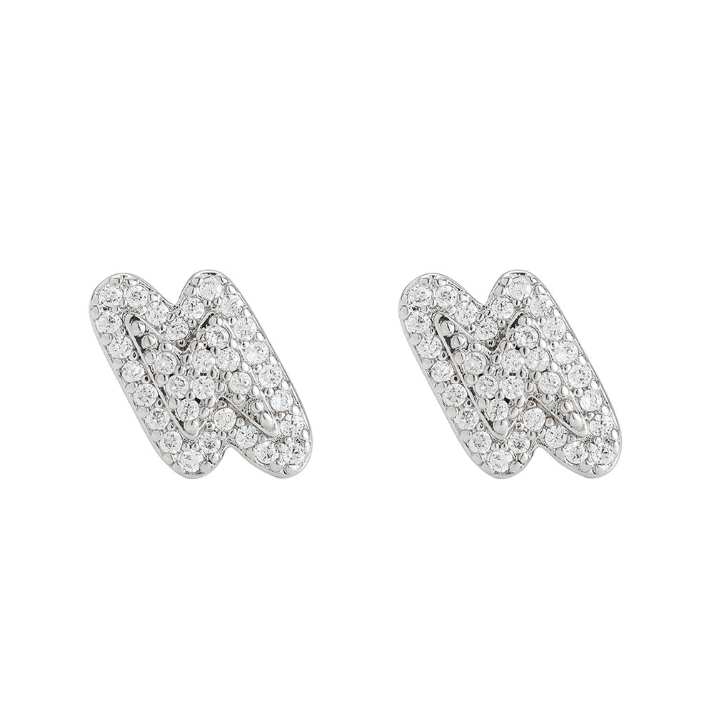 Women's & Men's Hop Copper Lightning Fashion Personality Ear Full Stud Earrings