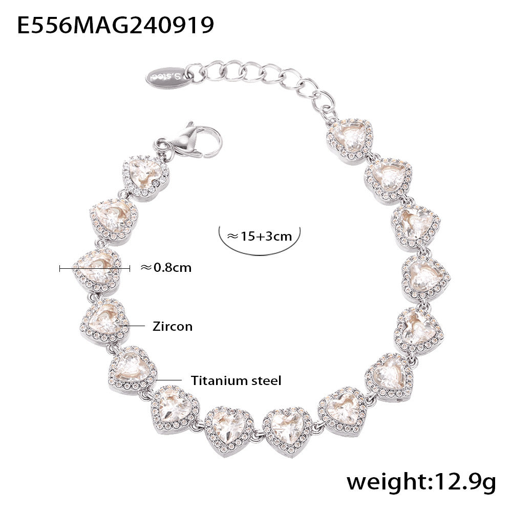 Stainless Steel Zircon Fashion Dopamine Advanced Shining Bracelets