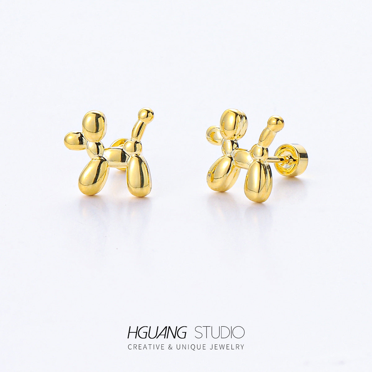 Gold Ear Bone Cheese Candle Balloon Earrings