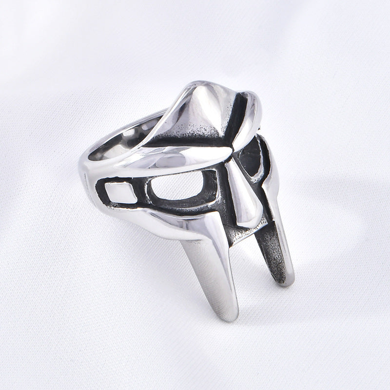 Men's Stainless Steel Ornament Retro Personality Mask Rings