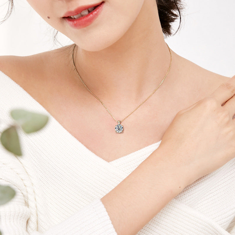 Moissanite Female Niche High-grade Sterling Sier Necklaces