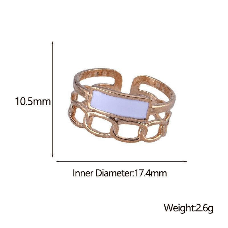 Oil Dripping Vintage Stainless Steel Female Rings