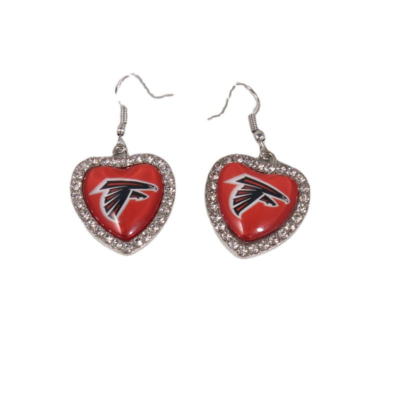 Peach Heart Spot Drill Sports Team Series Earrings