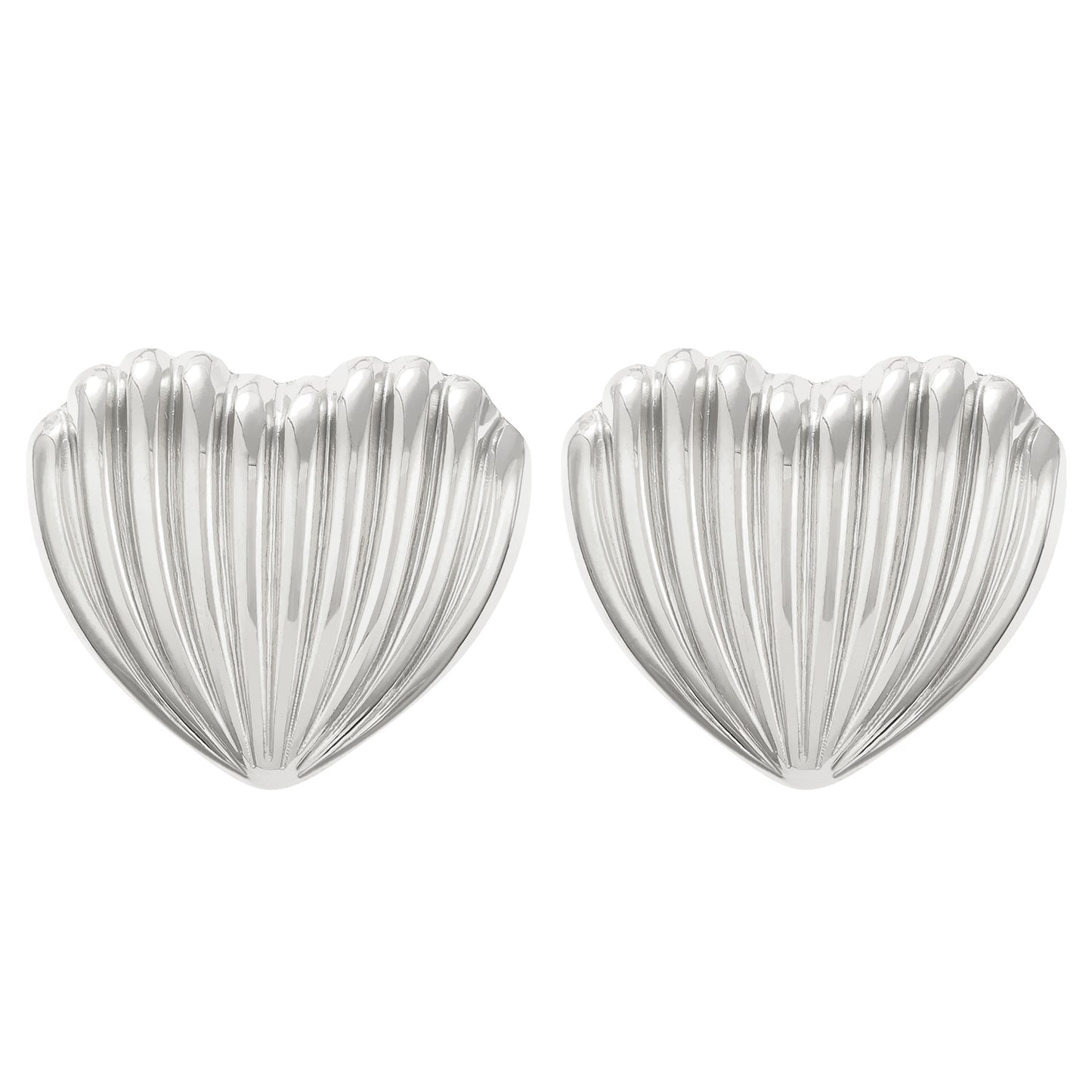 Oval Stainless Steel Personality Geometric Trend Peach Heart Earrings