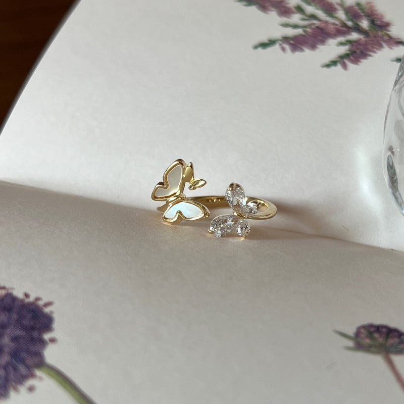 Women's Fritillary Butterfly Enamel For Fashion Unique Rings