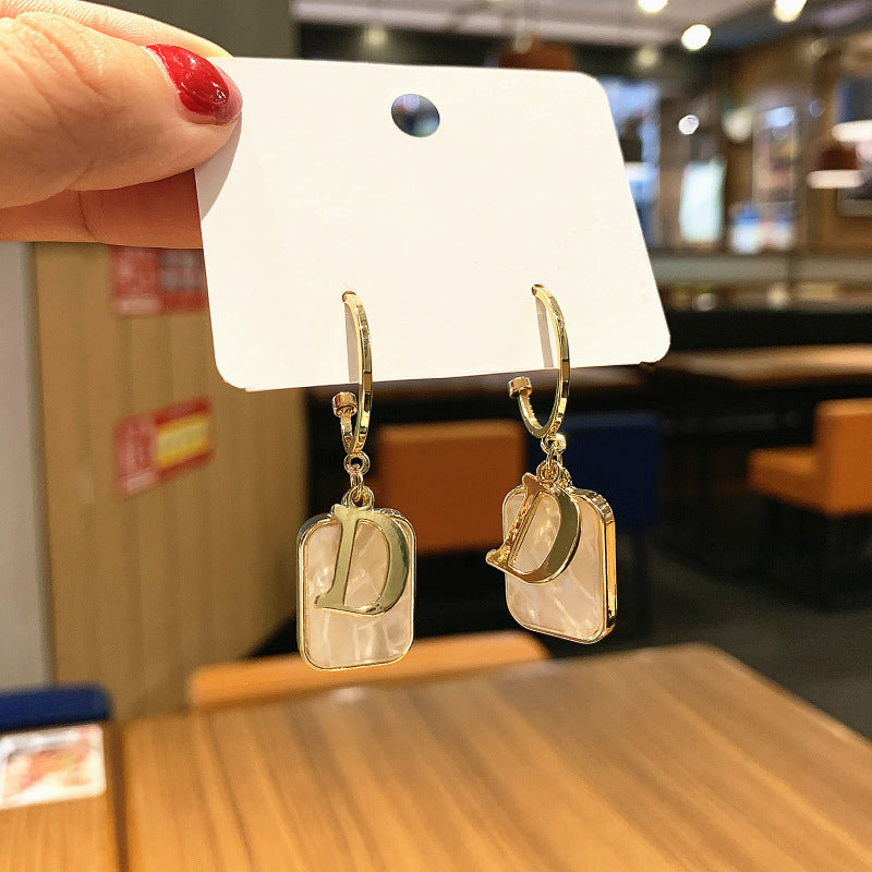 Tassel High-grade Sier Needle Metal Light Luxury Pearl Earrings