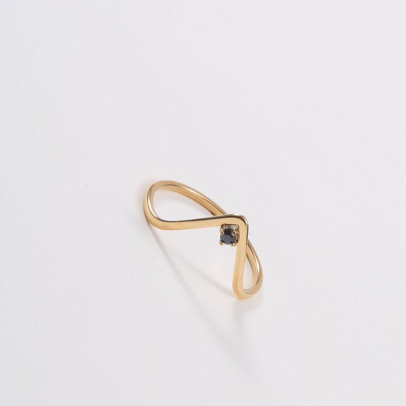 Pointed Black Diamond Titanium Steel Gold Bracelets