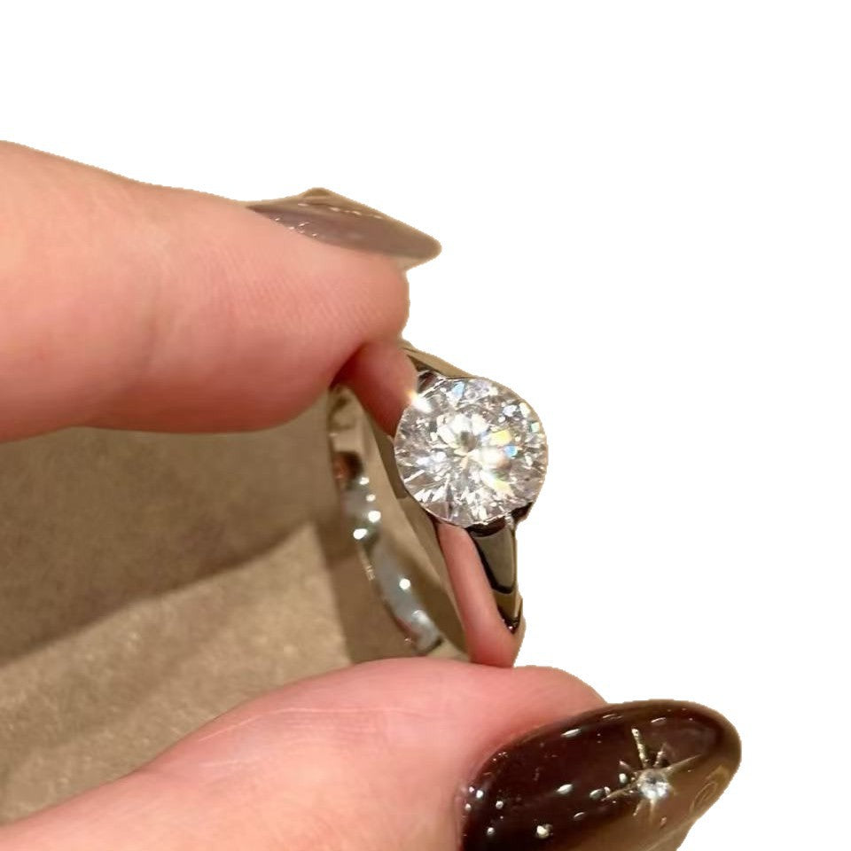 Women's Shiny Diamond Light Luxury Exquisite Niche Closed Design Fashion Ring