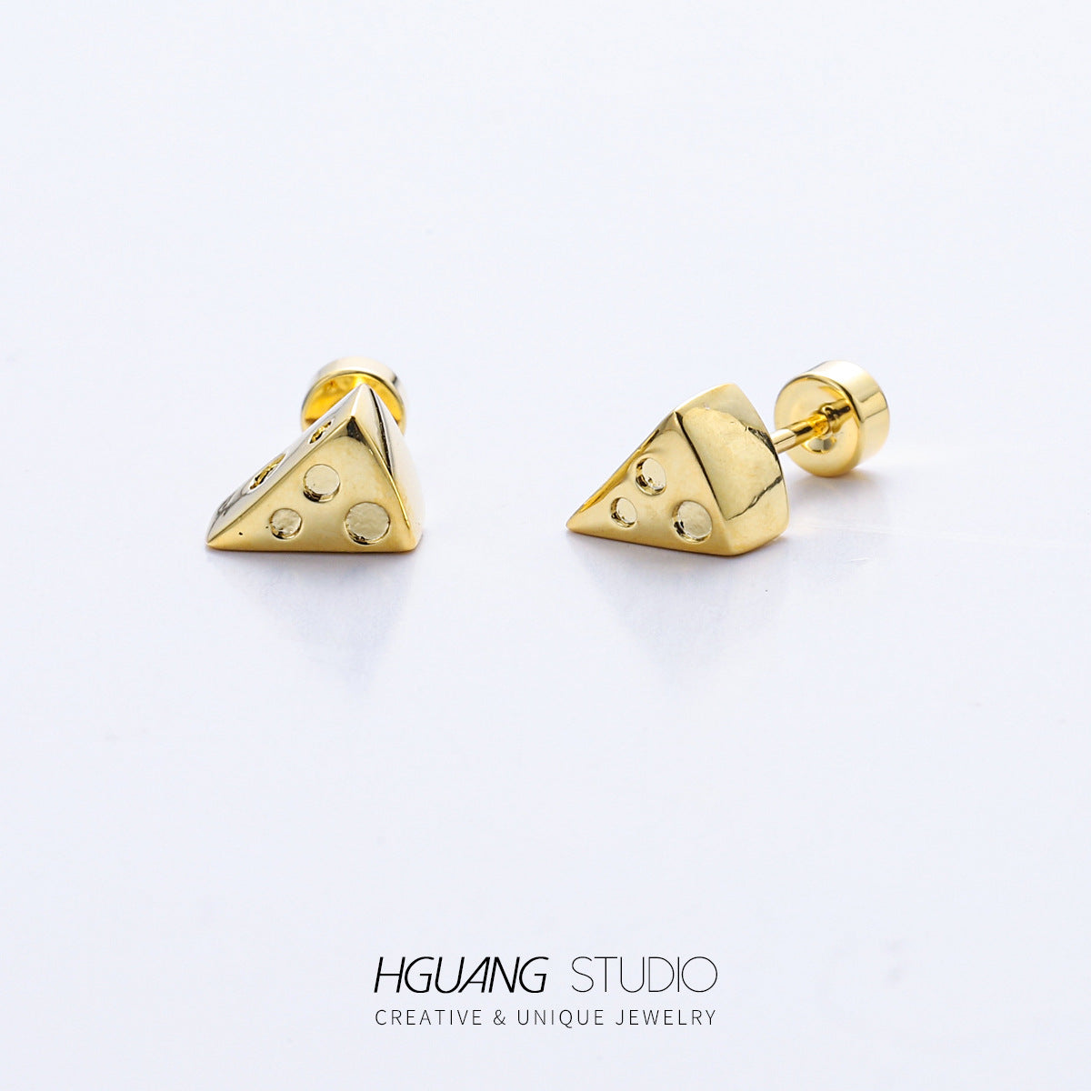 Gold Ear Bone Cheese Candle Balloon Earrings