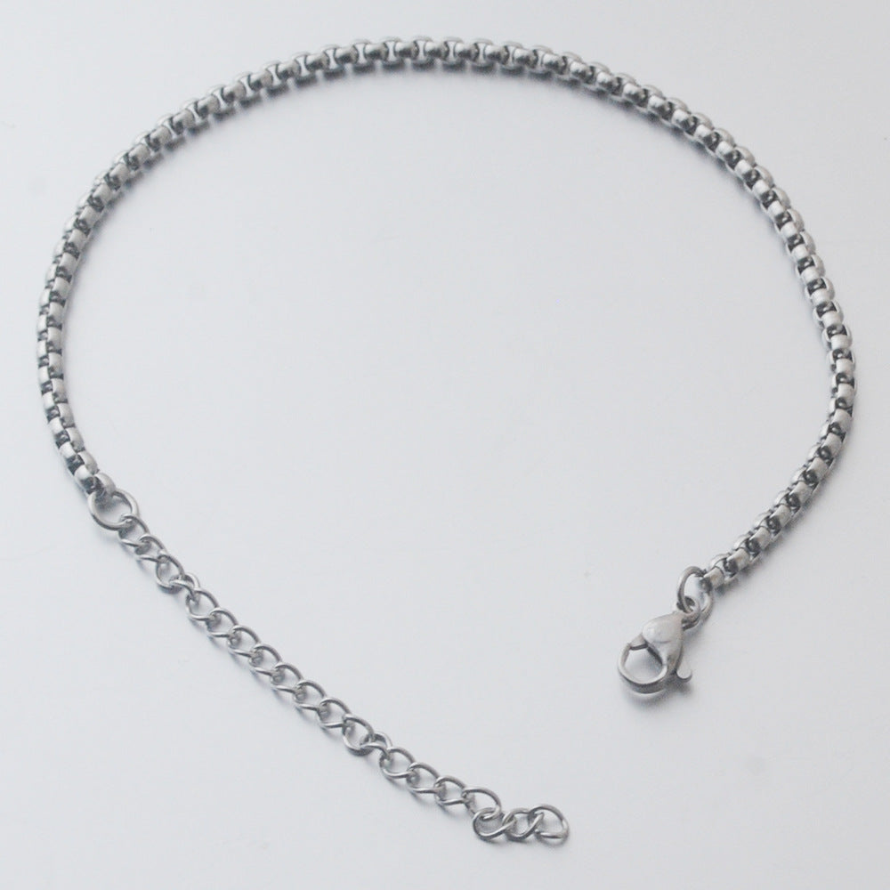 Men's Stainless Steel Ornament Titanium Square Pearl Bracelets