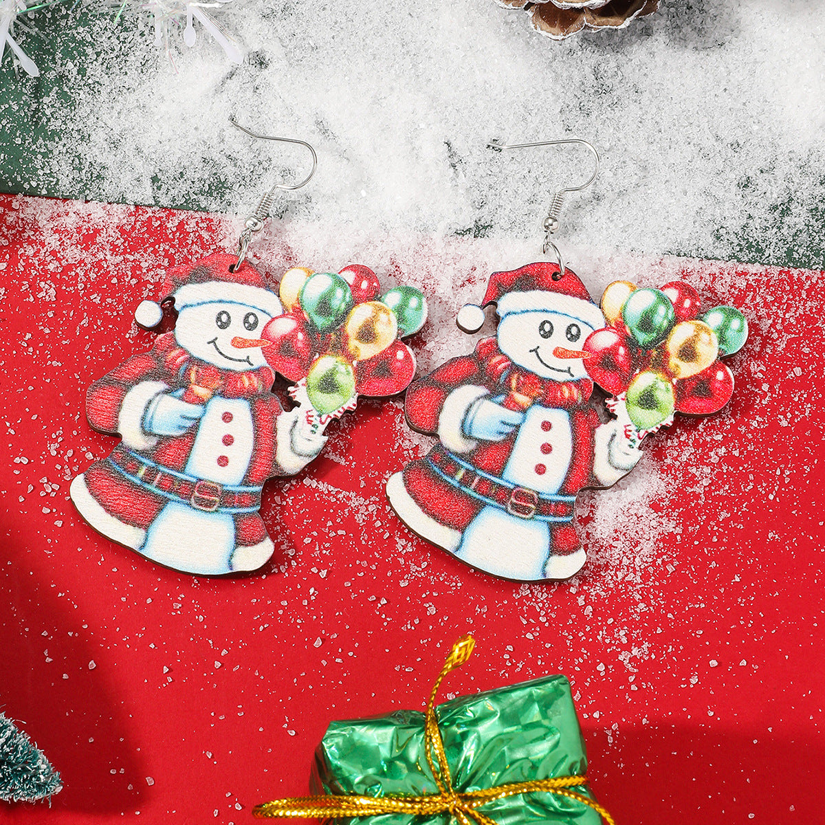 Series Cartoon Cute Creative Design Santa Claus Moon Earrings