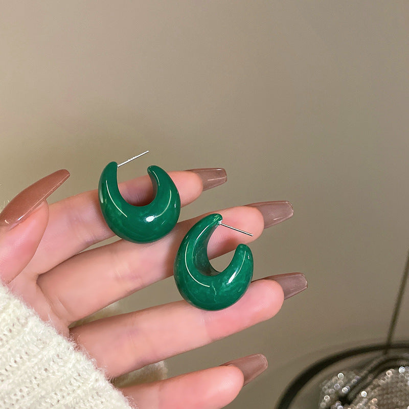 Simple Female Sier Light High-grade Small Ear Earrings