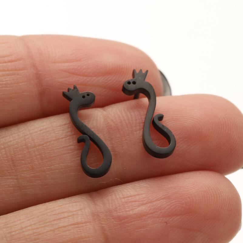 Accessories Stainless Steel Bear Elk Snake Bird Earrings
