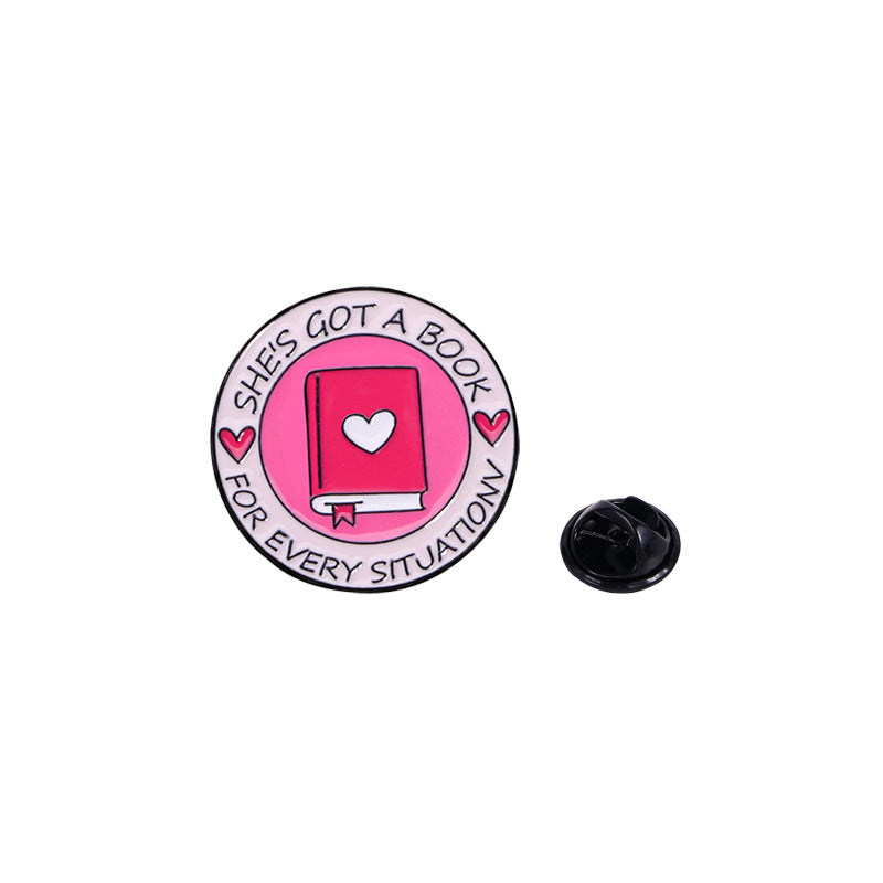 Oil Alloy Brooch Cartoon Cute English Schoolbag Shape Brooches