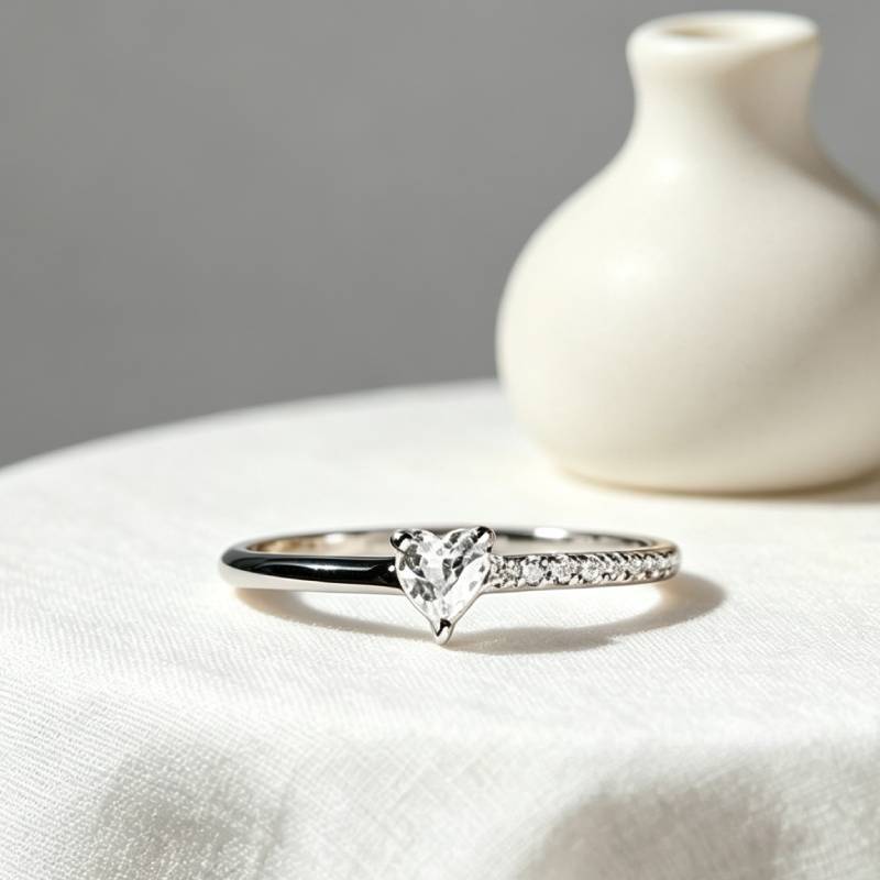 Women's Heart-shaped Zircon Temperament Wild Fashion Enamel Ring