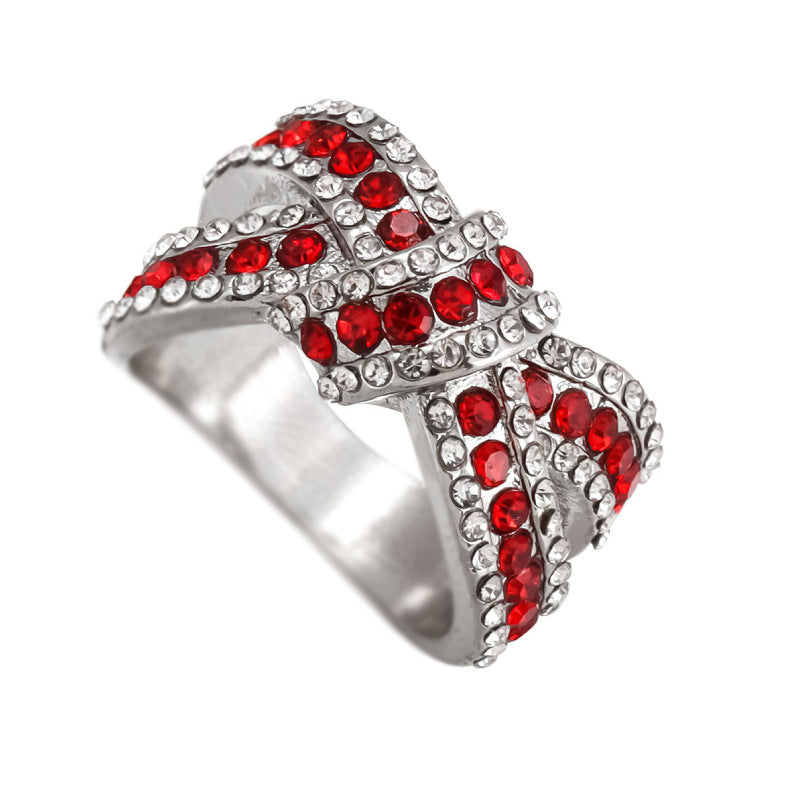 High-grade Diamond Bow Irregular Cross Female Rings