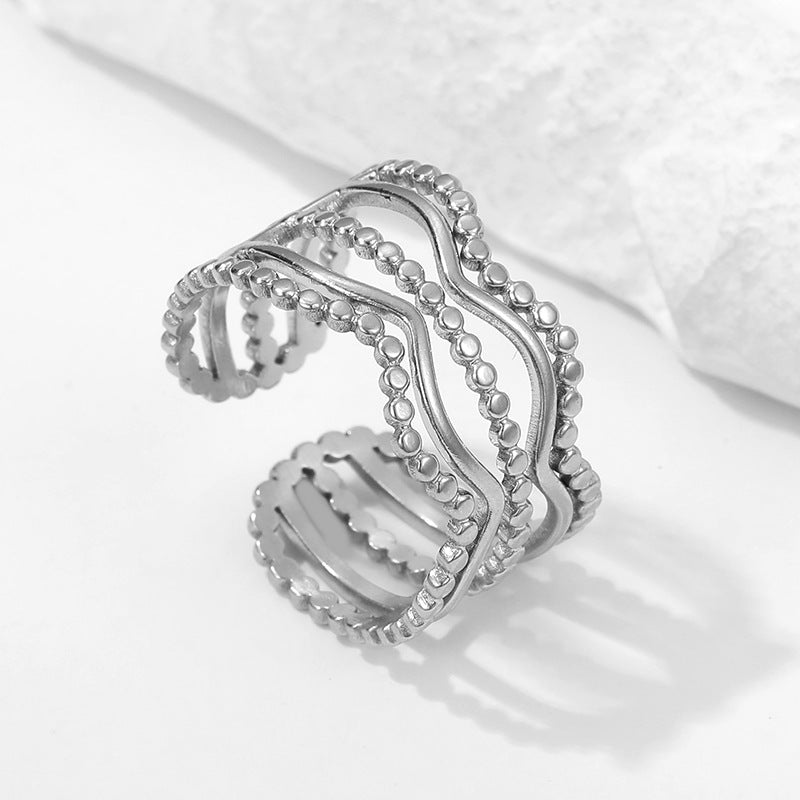 Titanium Steel Female High-grade Niche Open Rings