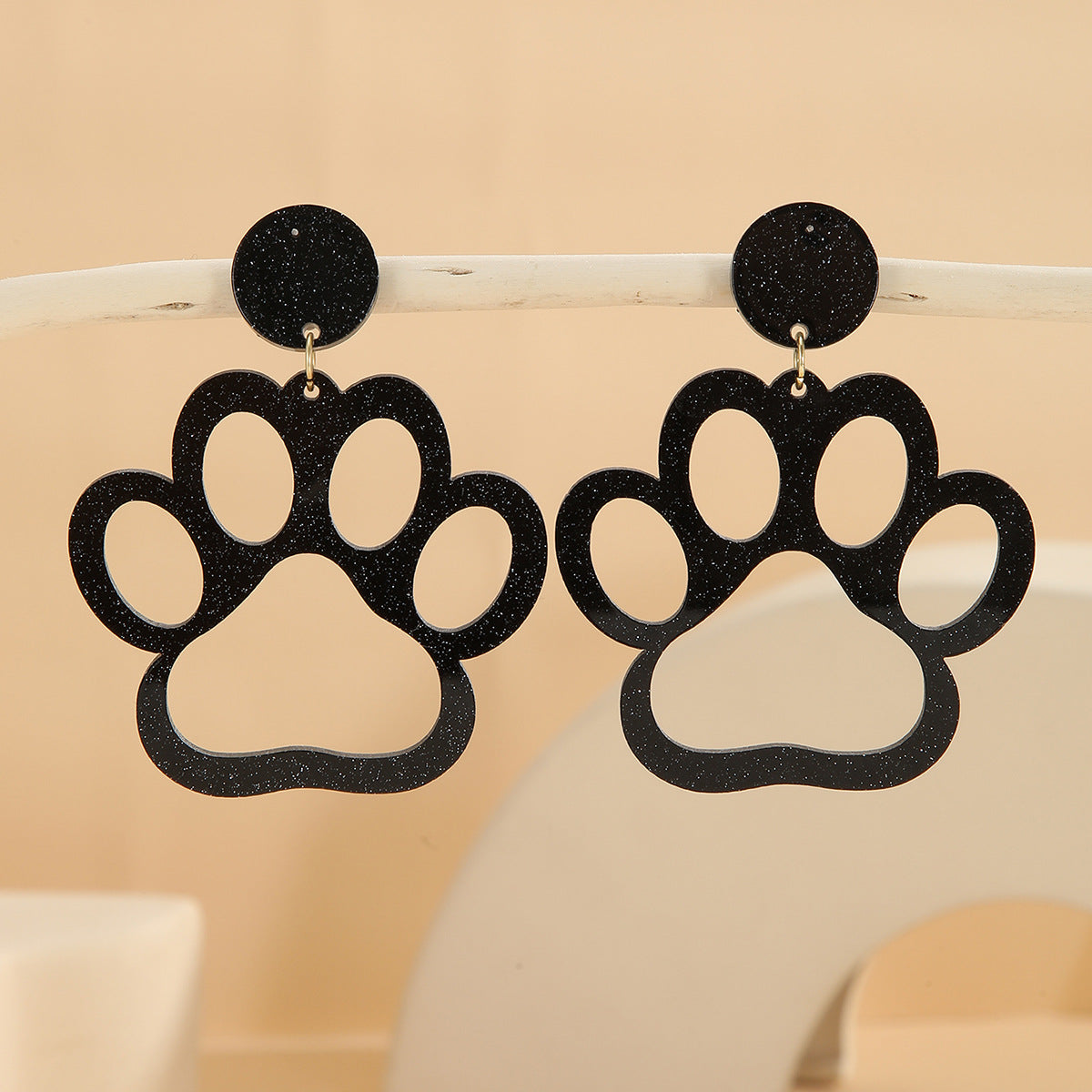 Paw Glitter Acrylic Female Personality Creative Rings