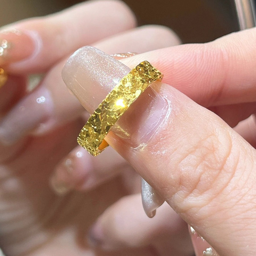 Crushed Ice Couple Fashion Years Mush Rings