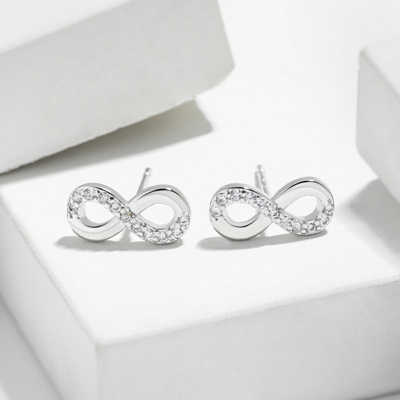 Minimalist Korean Style Mobius Suit Sier Earrings