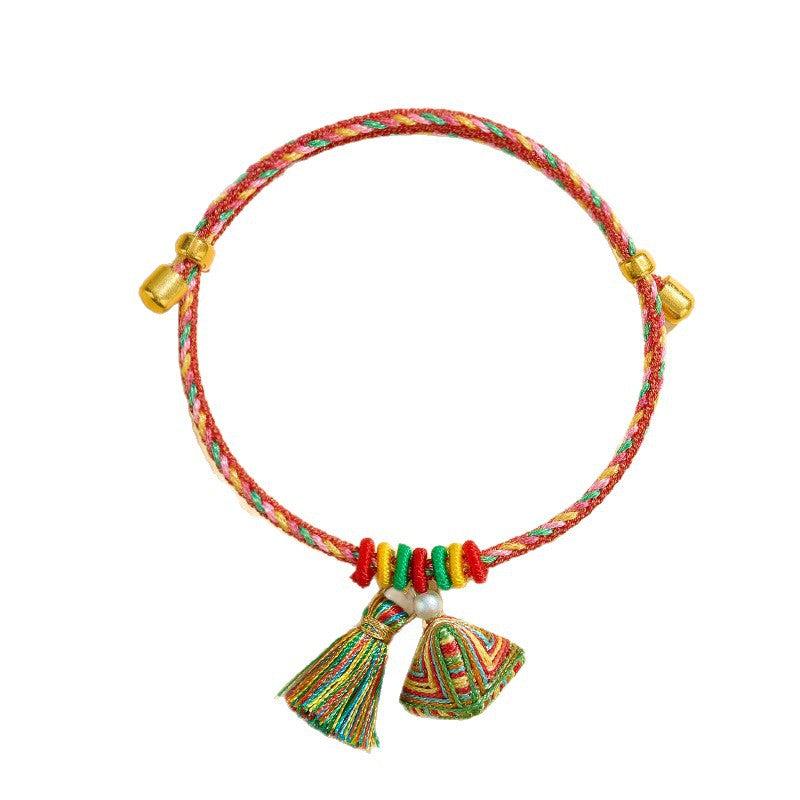 Dragon Boat Festival Colorful Rope Tassel Carrying Strap Ethnic Style Bracelet