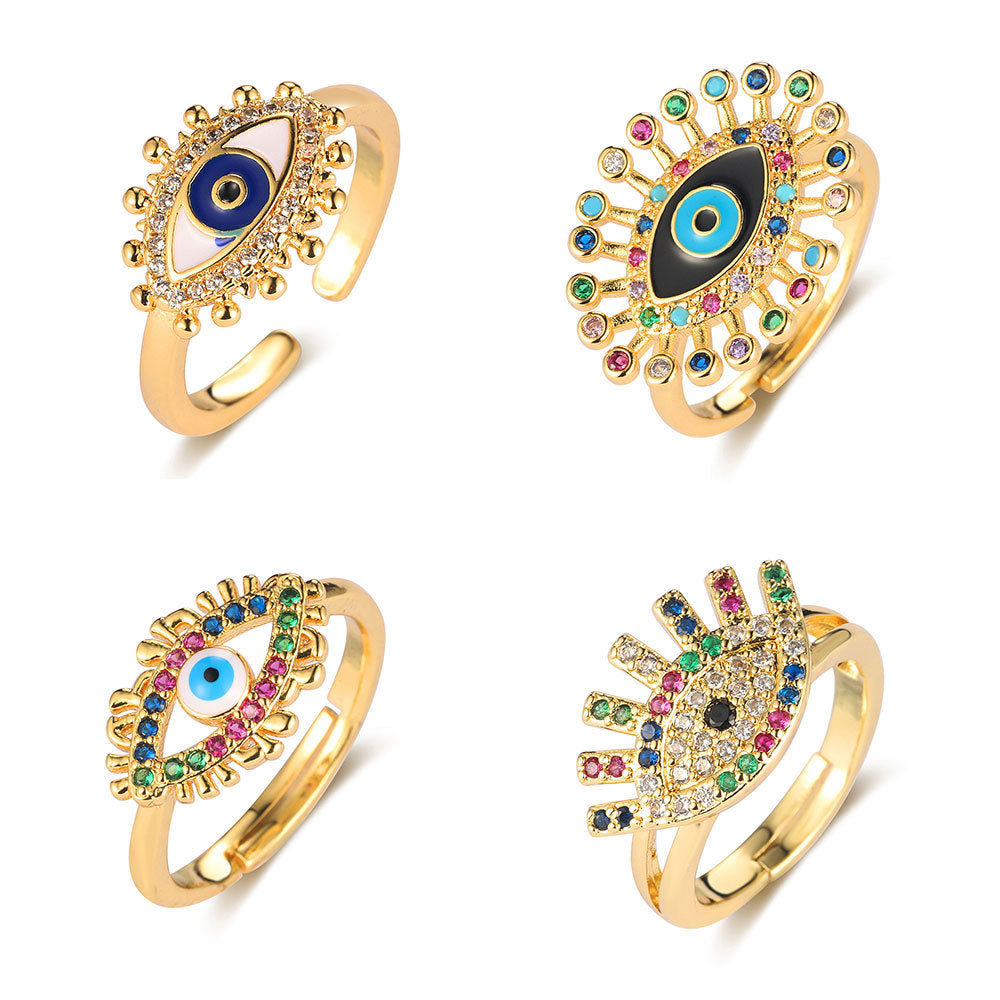 Women's Light Luxury Ornament Dripping Oil Thin Rings