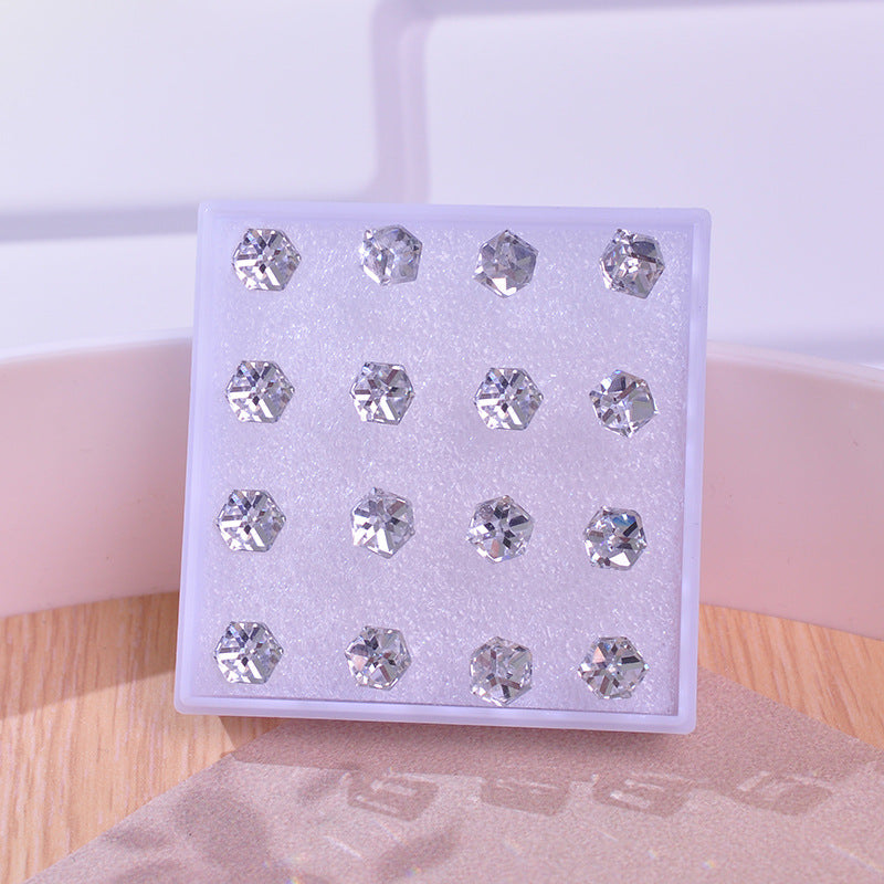 Square Sugar Female Set Stall Ornament Plastic Earrings