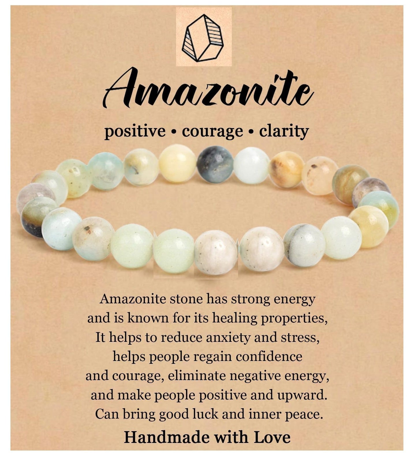 Natural Stone Elastic String Beaded Green Bracelets