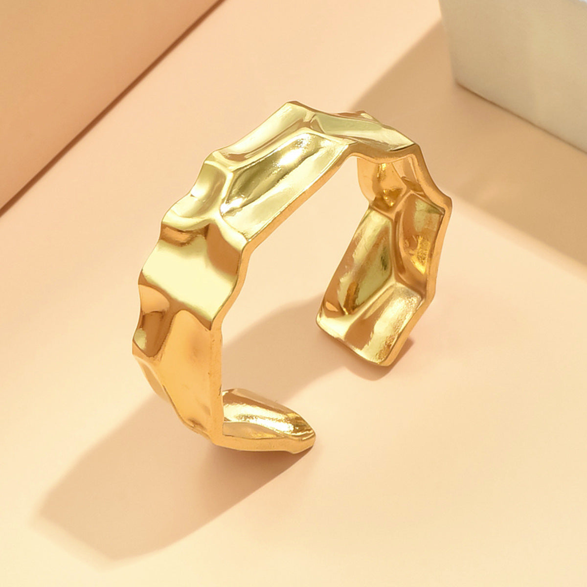 Boyfriend Style Irregular Concave Convex Design Rings