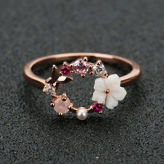 Rose Gold Micro Inlaid Zircon Design Rings