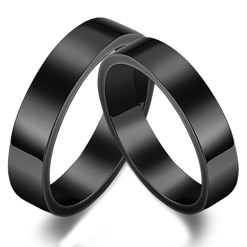Fashion Simple Titanium Steel Glossy Stainless Flat Tail Ring