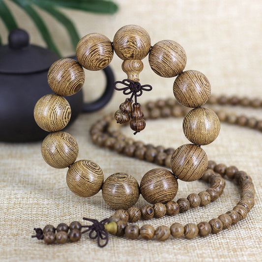 Material Rift Grain Door Frame Buddha Beads Rosary Bracelet