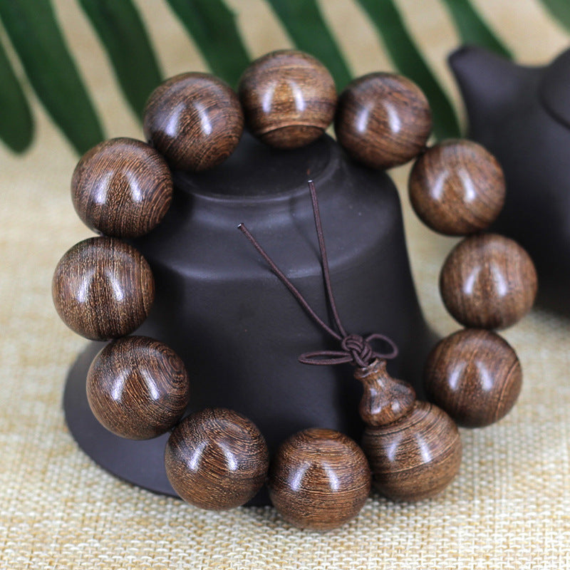 Women's & Men's Gold Sandalwood For Beads In Large Bracelet