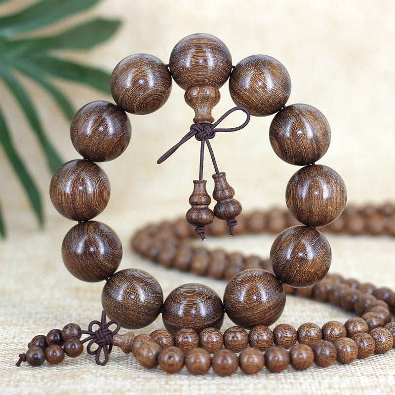 Women's & Men's Gold Sandalwood For Beads In Large Bracelet