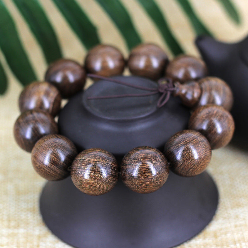 Women's & Men's Gold Sandalwood For Beads In Large Bracelet