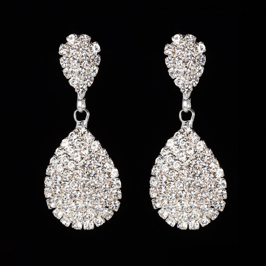Diamond Claw Chain Water Drop Ear Fashion Earrings