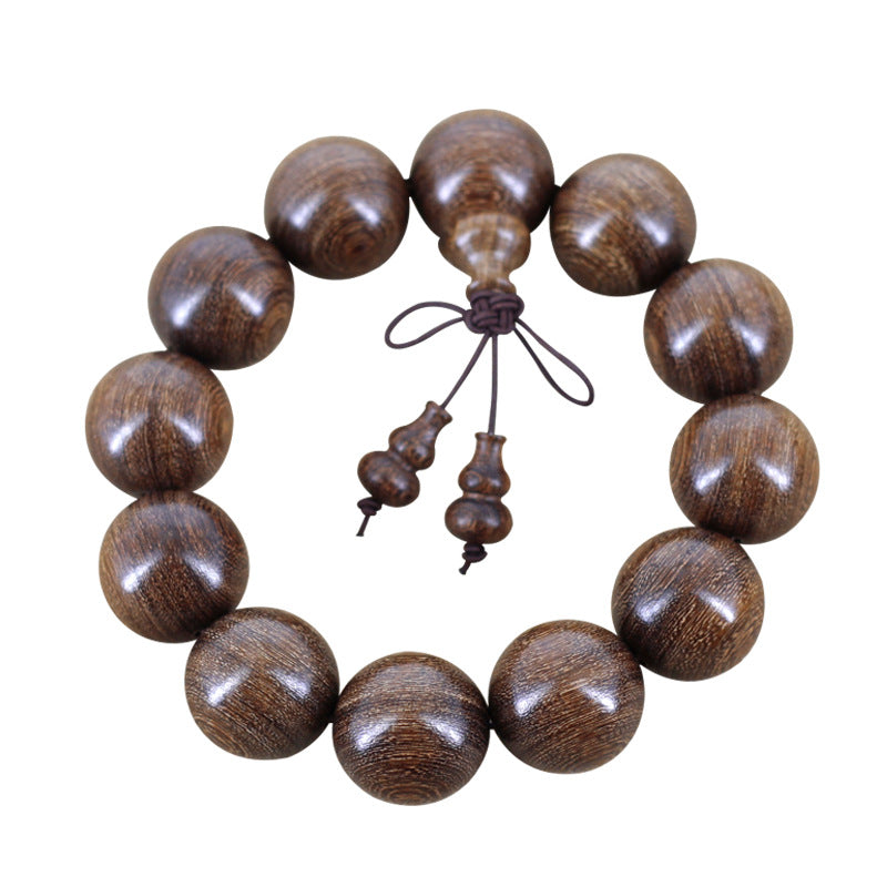 Women's & Men's Gold Sandalwood For Beads In Large Bracelet