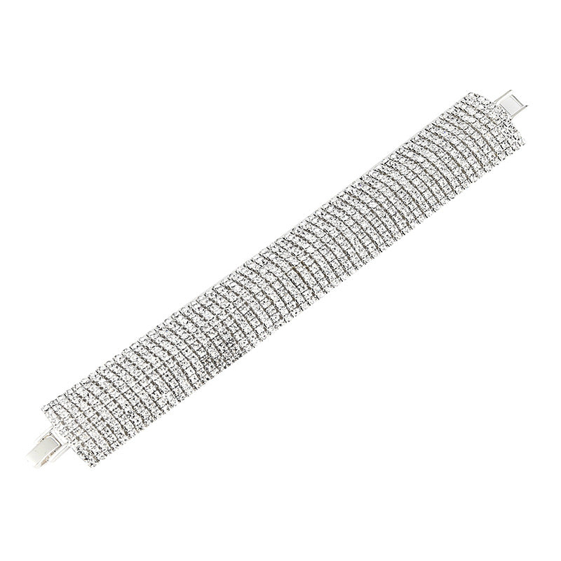 Trendy Fashion Full Diamond Popular Rhinestone Wide Exquisite Bracelet