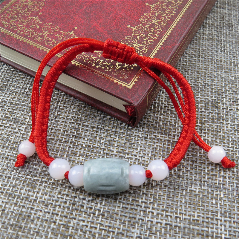 Women's & Men's Jade Goddess Lucky Right Rain Red Rope Gift Bracelets