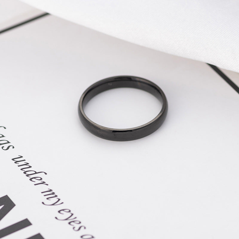 Women's & Men's Korean Fashion Inside Outside Arc Titanium Steel Couple Rings