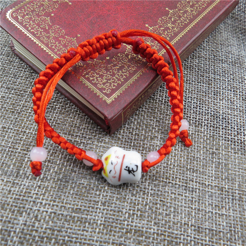 Zodiac Constellation Red 2 Yuan Store Gift Hand-woven Ceramic Lucky Bracelet