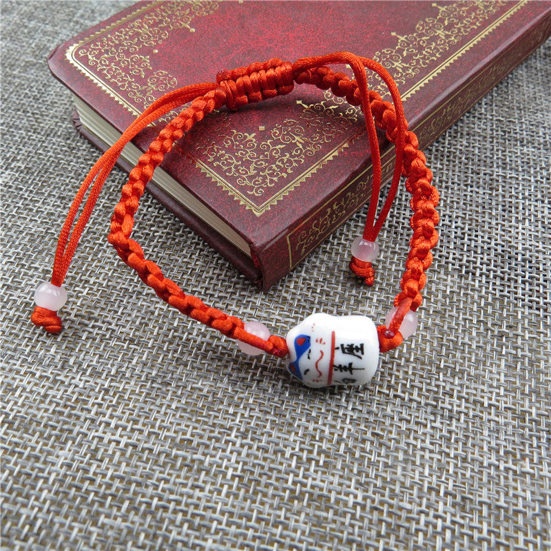 Zodiac Constellation Red 2 Yuan Store Gift Hand-woven Ceramic Lucky Bracelet