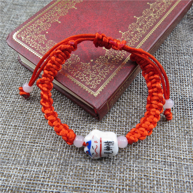 Zodiac Constellation Red 2 Yuan Store Gift Hand-woven Ceramic Lucky Bracelet