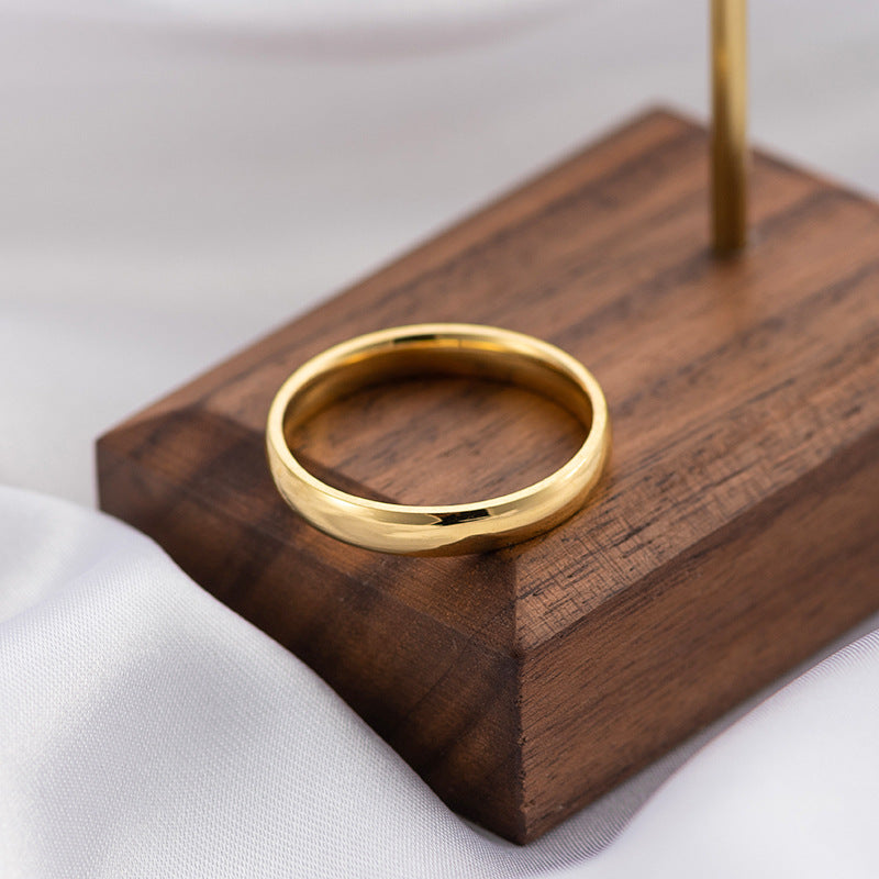 Women's & Men's Korean Fashion Inside Outside Arc Titanium Steel Couple Rings