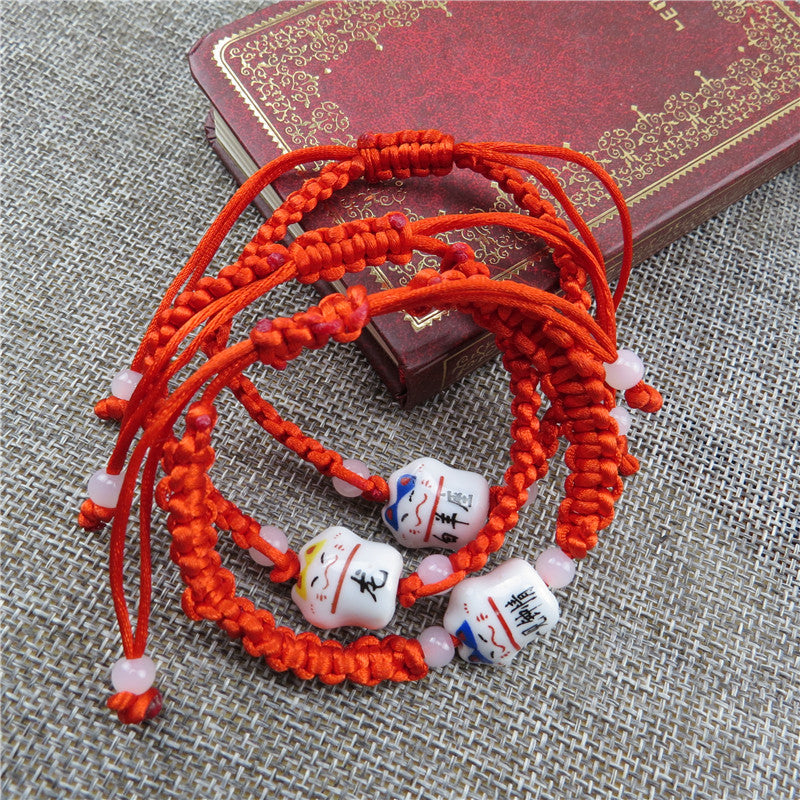 Zodiac Constellation Red 2 Yuan Store Gift Hand-woven Ceramic Lucky Bracelet