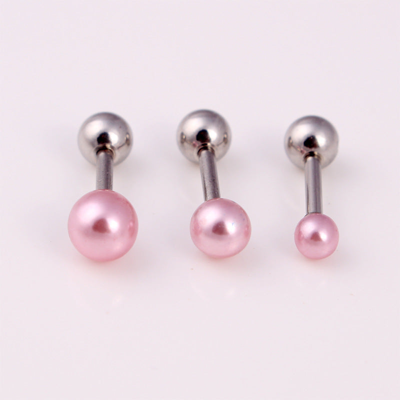 Korean Style Fashion High-grade Pearl Titanium Steel Ear Earrings