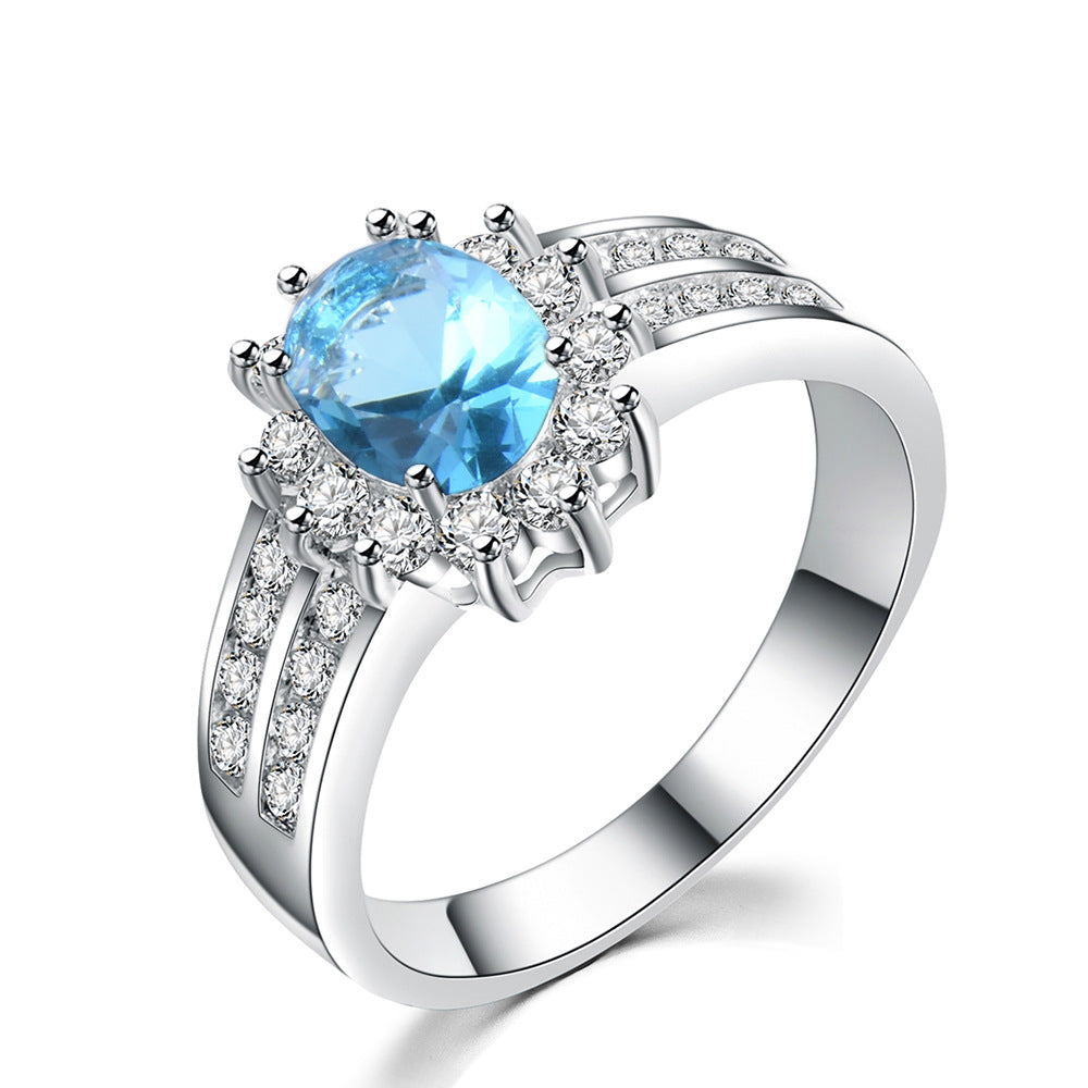 Zircon Female Double Row White Micro Inlaid Small Diamond Ring
